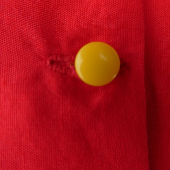 Vintage Sassafras Tunic Top Clowncore Lined Yellow Button Back 24mos - Picture 6 of 8